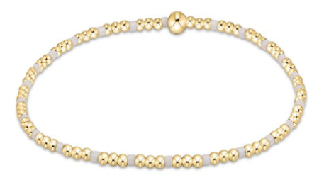 egirl Hope Sincerity Pattern 2mm Bead Bracelet - White - Enewton - Gaines Jewelers
