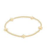 egirl Signature Cross Small Gold Pattern 2mm Bead Bracelet - Gold - enewton - Gaines Jewelers