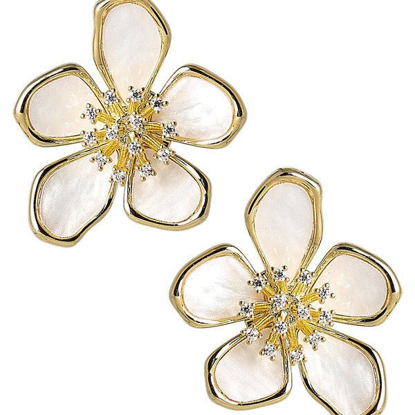 Elinore Mother of Pearl Floral Earring - Lisi Lerch - Gaines Jewelers
