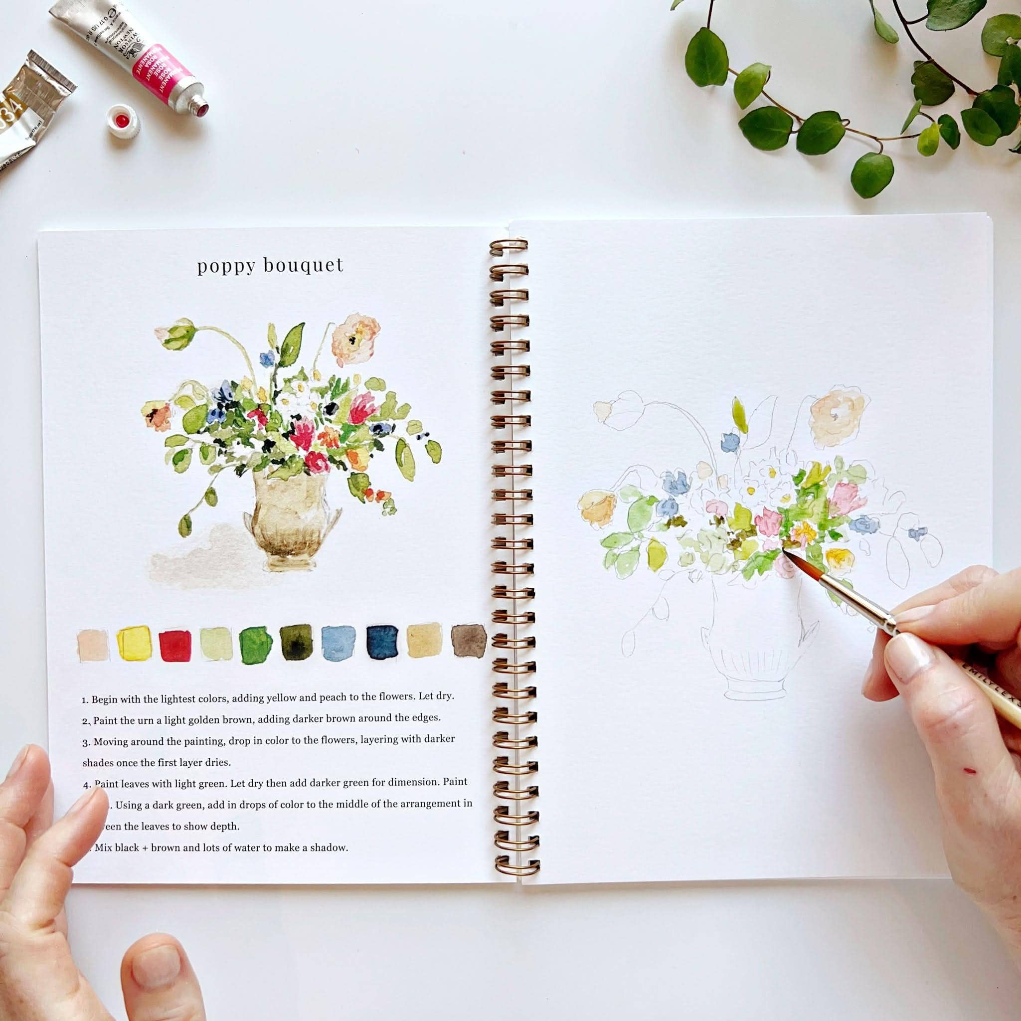 emily lex studio - Bouquets watercolor workbook - Gaines Jewelers