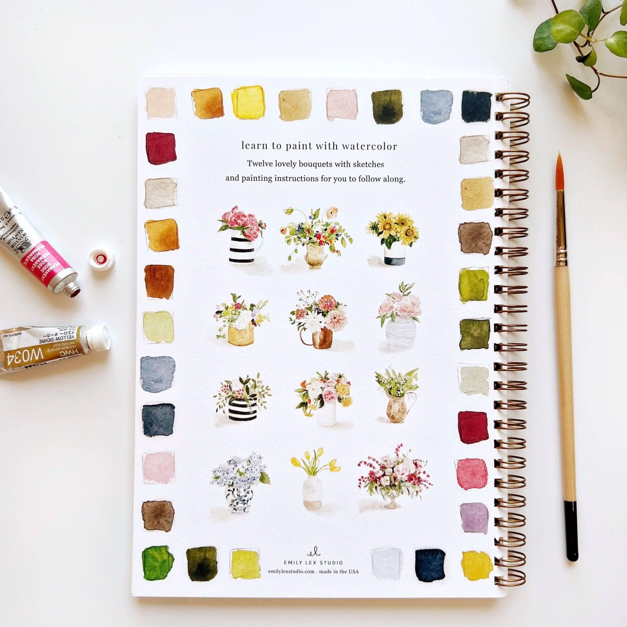 emily lex studio - Bouquets watercolor workbook - Gaines Jewelers