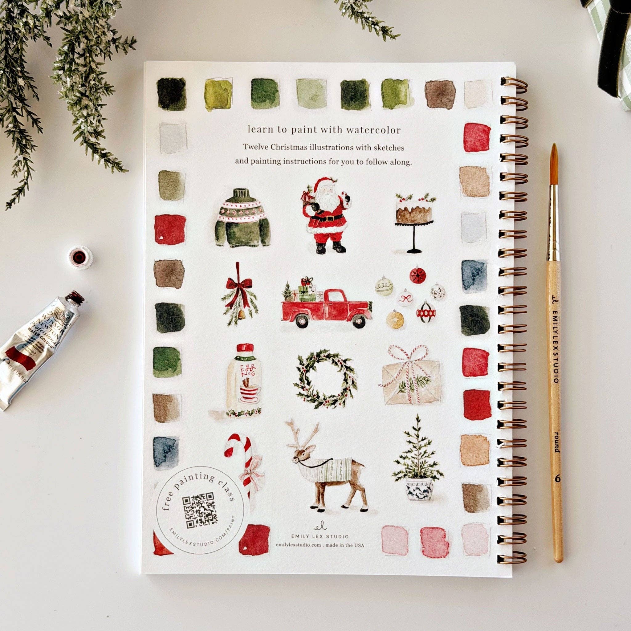 emily lex studio - Classic christmas watercolor workbook - Gaines Jewelers