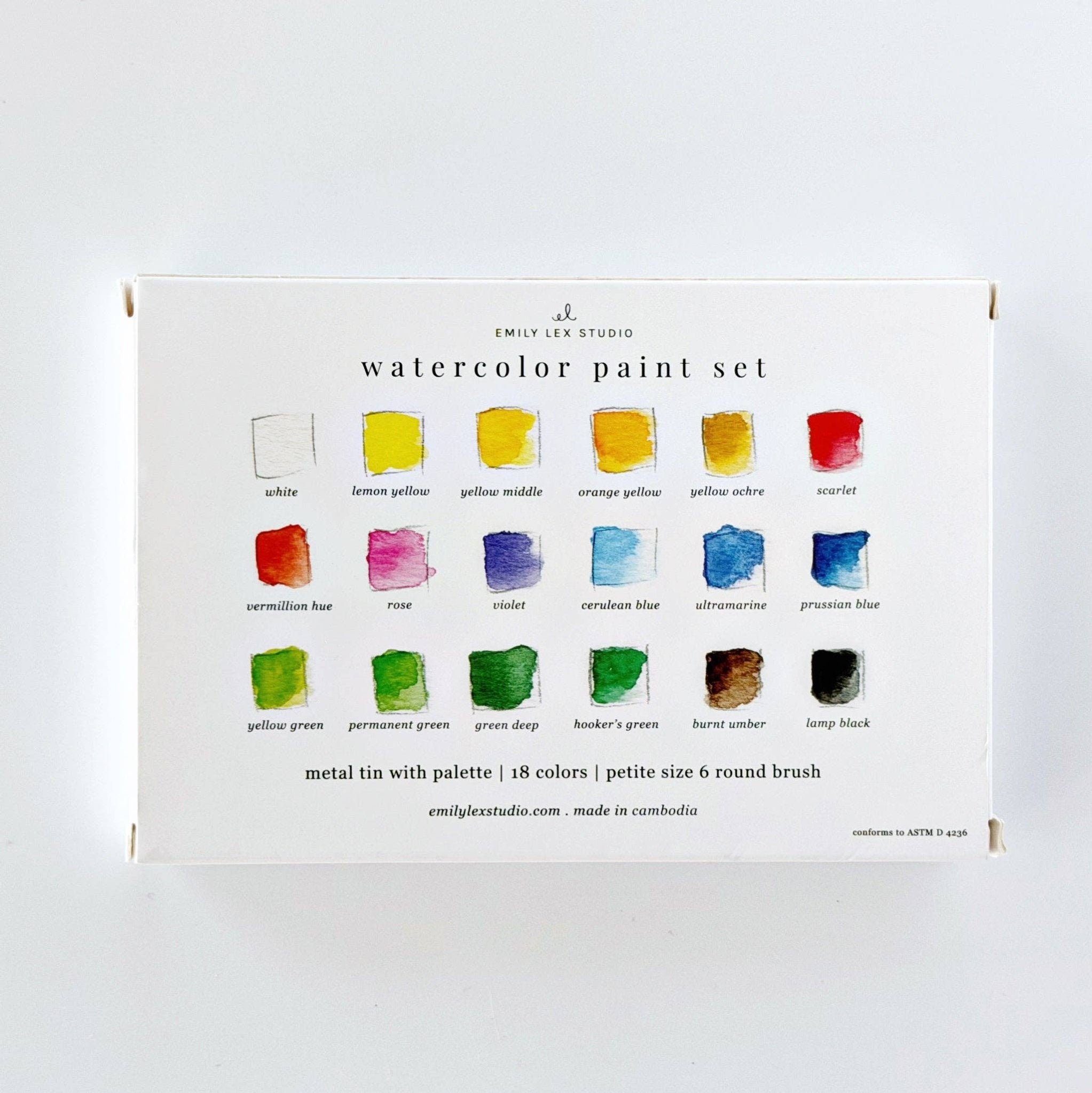 emily lex studio - Watercolor paint set 18 colors with brush - Gaines Jewelers