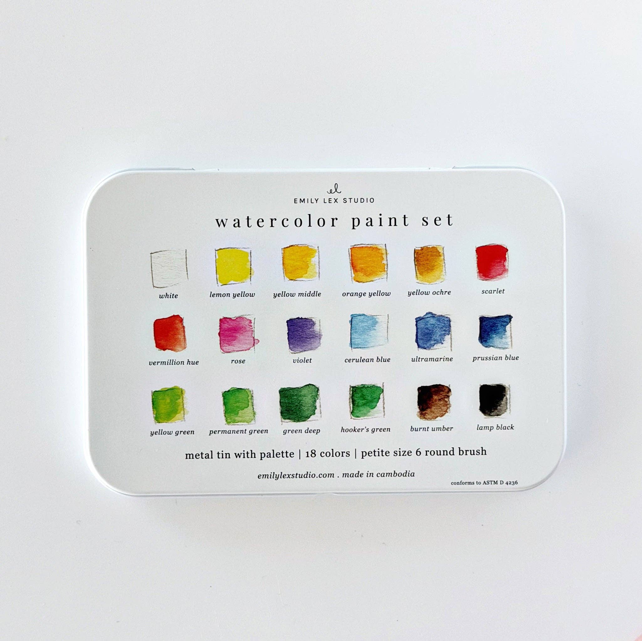 emily lex studio - Watercolor paint set 18 colors with brush - Gaines Jewelers