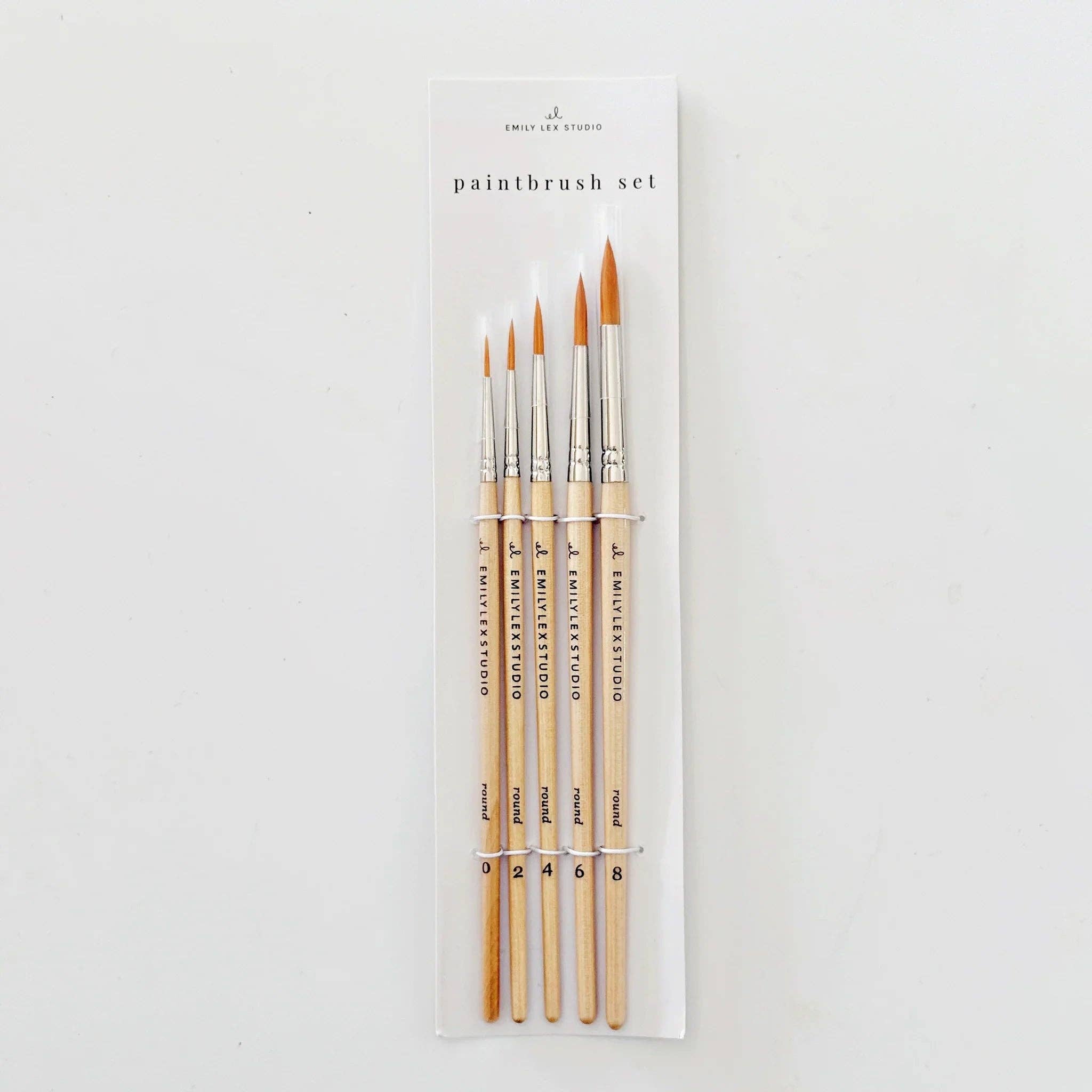 emily lex studio - Watercolor paintbrush set of five wood brushes - Gaines Jewelers