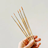 emily lex studio - Watercolor paintbrush set of five wood brushes - Gaines Jewelers