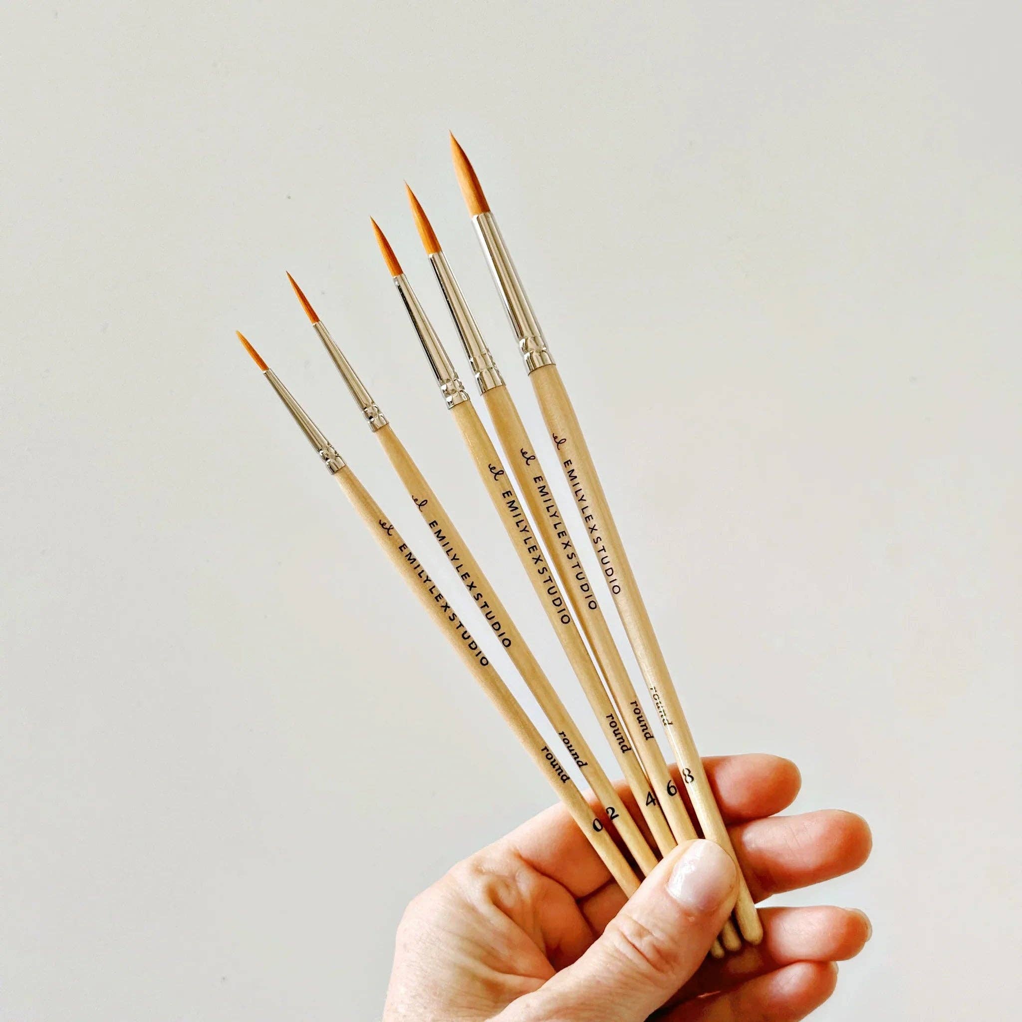 emily lex studio - Watercolor paintbrush set of five wood brushes - Gaines Jewelers