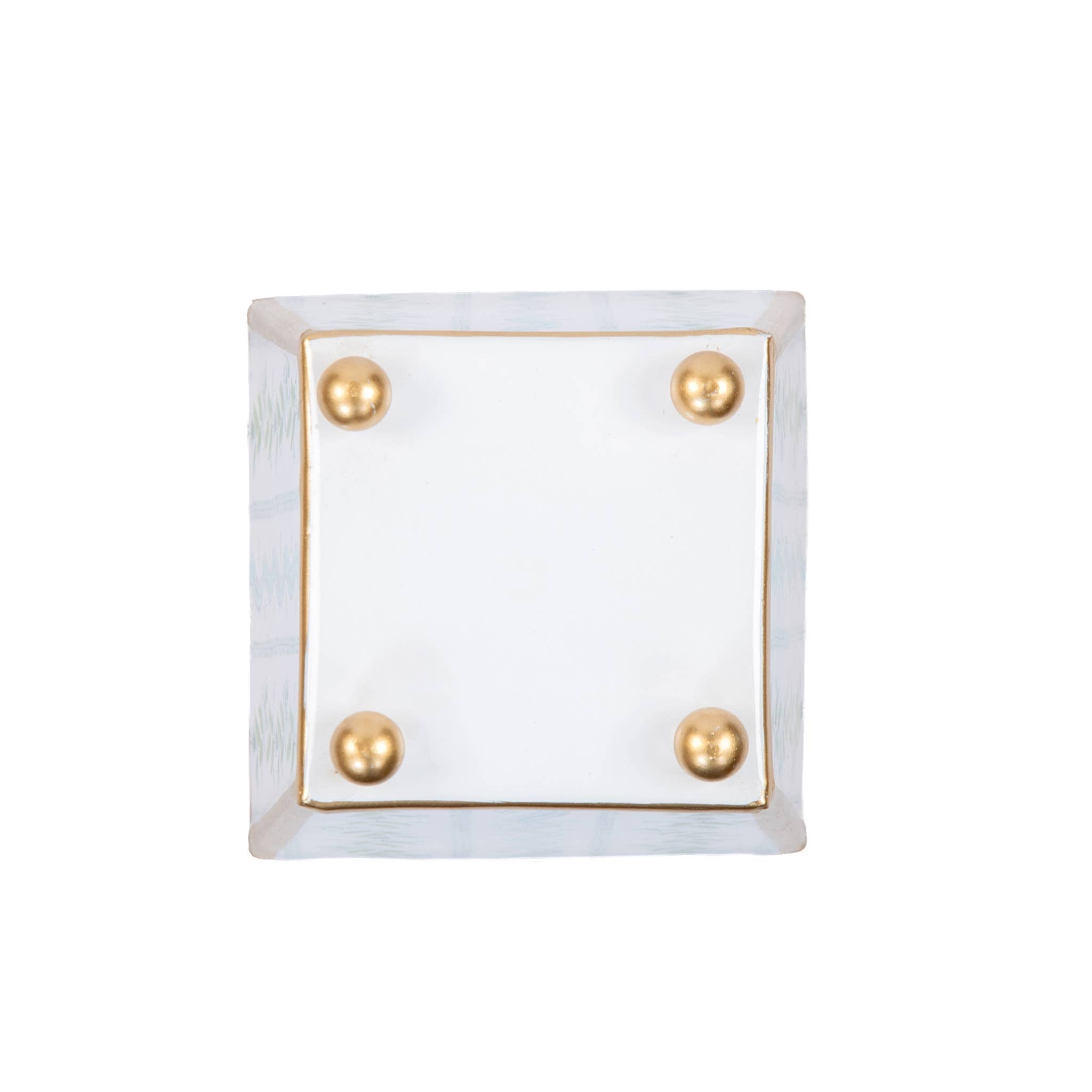 Emma Stripe Enameled Square Cachepot Planter - Blue & Green - 4 inch - Jaye's Studio - Gaines Jewelers