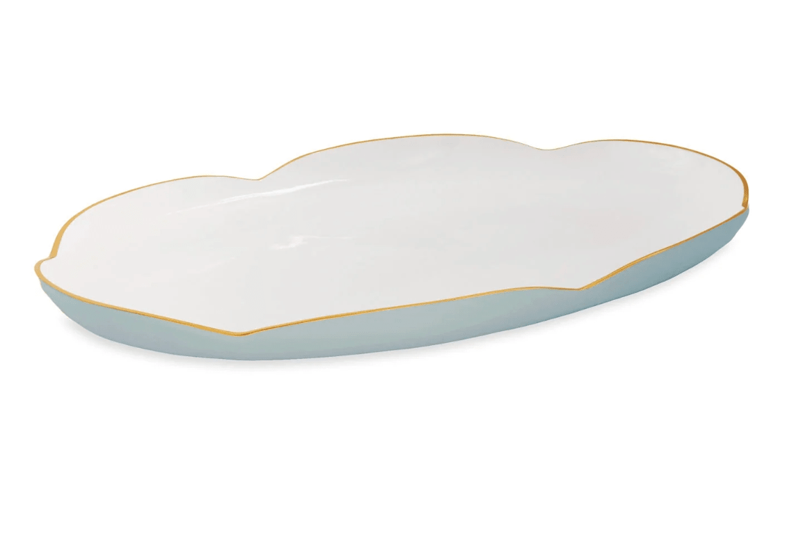 Encanto Amelia Oval Tray - Slate and White - Beatriz Ball - Gaines Jewelers
