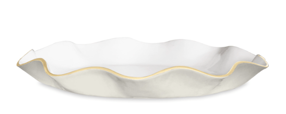 Encanto Carola Large Round Platter - Cream and White - Beatriz Ball - Gaines Jewelers