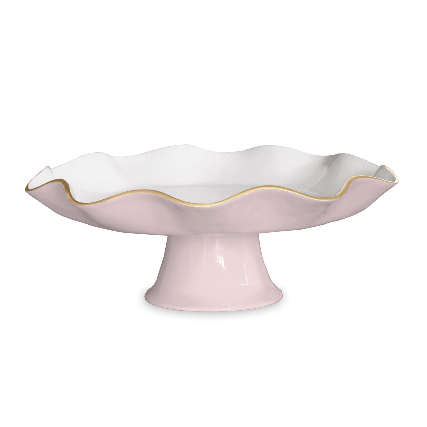 Encanto Carola Pedestal Cake Plate - Camellia and White - Beatriz Ball - Gaines Jewelers