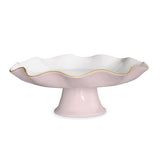Encanto Carola Pedestal Cake Plate - Camellia and White - Beatriz Ball - Gaines Jewelers