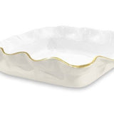 Encanto Carola Square Pyrex Holder - Cream and White - Beatriz Ball - Gaines Jewelers