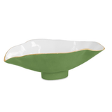Encanto Claire Small Oval Bowl with Spoon - Leaf Green and White - Beatriz Ball - Gaines Jewelers
