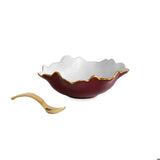 Encanto Colette Mini Bowl with Spoon - Bordeaux and White - Beatriz Ball - Gaines Jewelers