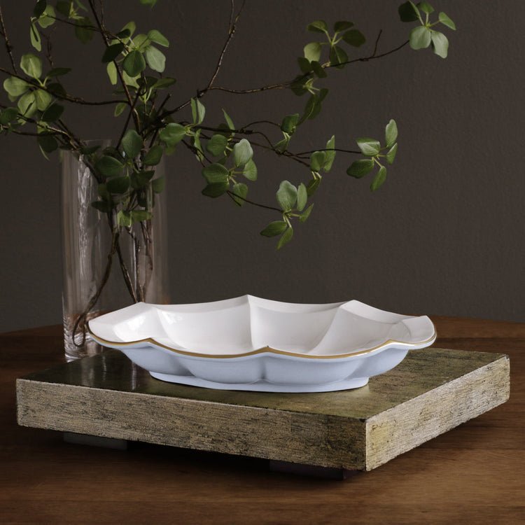 Encanto Devon Oval Platter - Periwinkle and White - Beatriz Ball - Gaines Jewelers