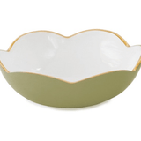 Encanto Nuevo Large Bowl - Leaf Green & White - Beatriz Ball - Gaines Jewelers