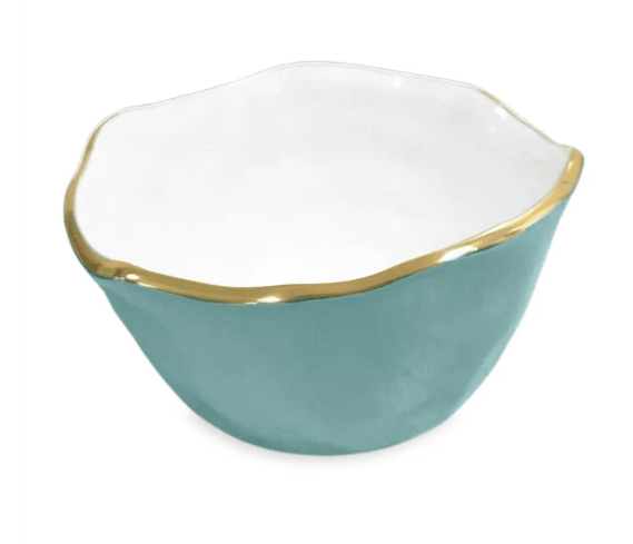 Encanto Osaka Small Bowl - Turquoise and White - Beatriz Ball - Gaines Jewelers