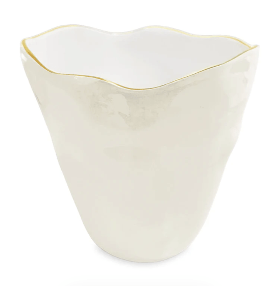 Encanto Soho Large Ice Bucket - Cream and White - Beatriz Ball - Gaines Jewelers