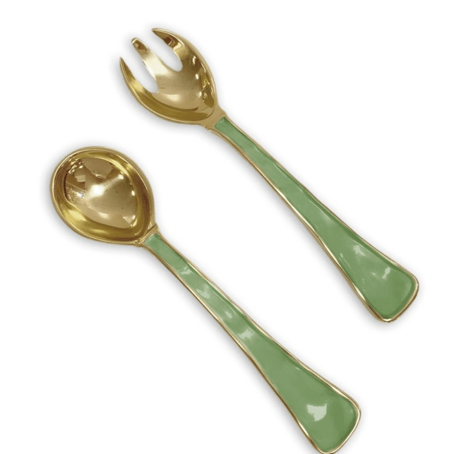 Encanto Soho Salad Servers - Leaf Green - Beatriz Ball - Gaines Jewelers