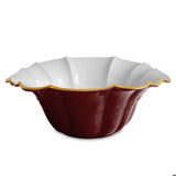 Encanto Tuscany Large Bowl - Bordeaux and White - Beatriz Ball - Gaines Jewelers