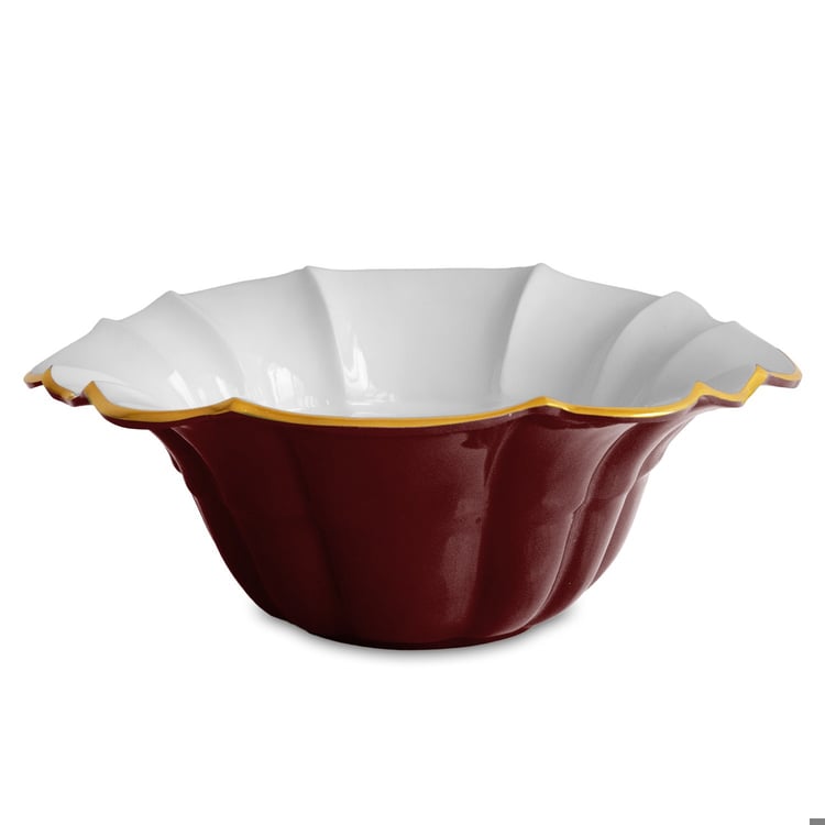 Encanto Tuscany Large Bowl - Bordeaux and White - Beatriz Ball - Gaines Jewelers