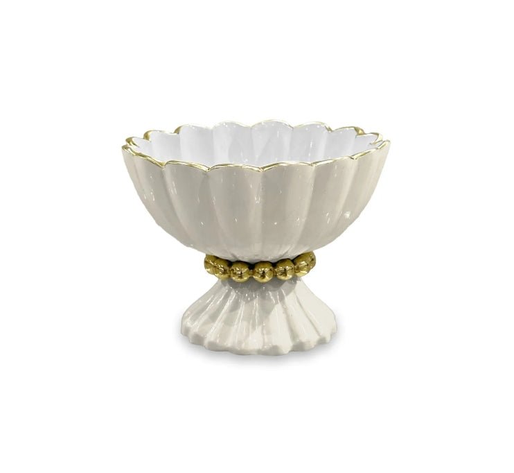 ENCANTO Vienna Mini Pedestal with Spoon (Cream and White) - Beatriz Ball - Gaines Jewelers