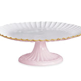 ENCANTO Vienna Pedestal Cake Plate Camellia and White - Beatriz Ball - Gaines Jewelers