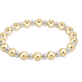 enewton - Pearl Grateful Pattern 4mm Bead Bracelet - 6mm Gold - Gaines Jewelers