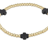 enewton - Signature Cross Charcoal Gold Pattern 3mm Bead Bracelet - Gaines Jewelers