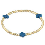 enewton - Signature Cross Cobalt Gold Pattern 3mm Bead Bracelet - Gaines Jewelers