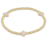 enewton - Signature Cross Off - White Gold Pattern 3mm Bead Bracelet - Gaines Jewelers