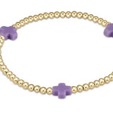 enewton - Signature Cross Purple Gold Pattern 3mm Bead Bracelet - Gaines Jewelers