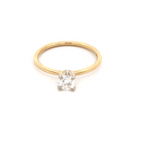 Engagement ring with 1 round diamond= 0.42ct 14kt yellow gold - Gaines Jewelers