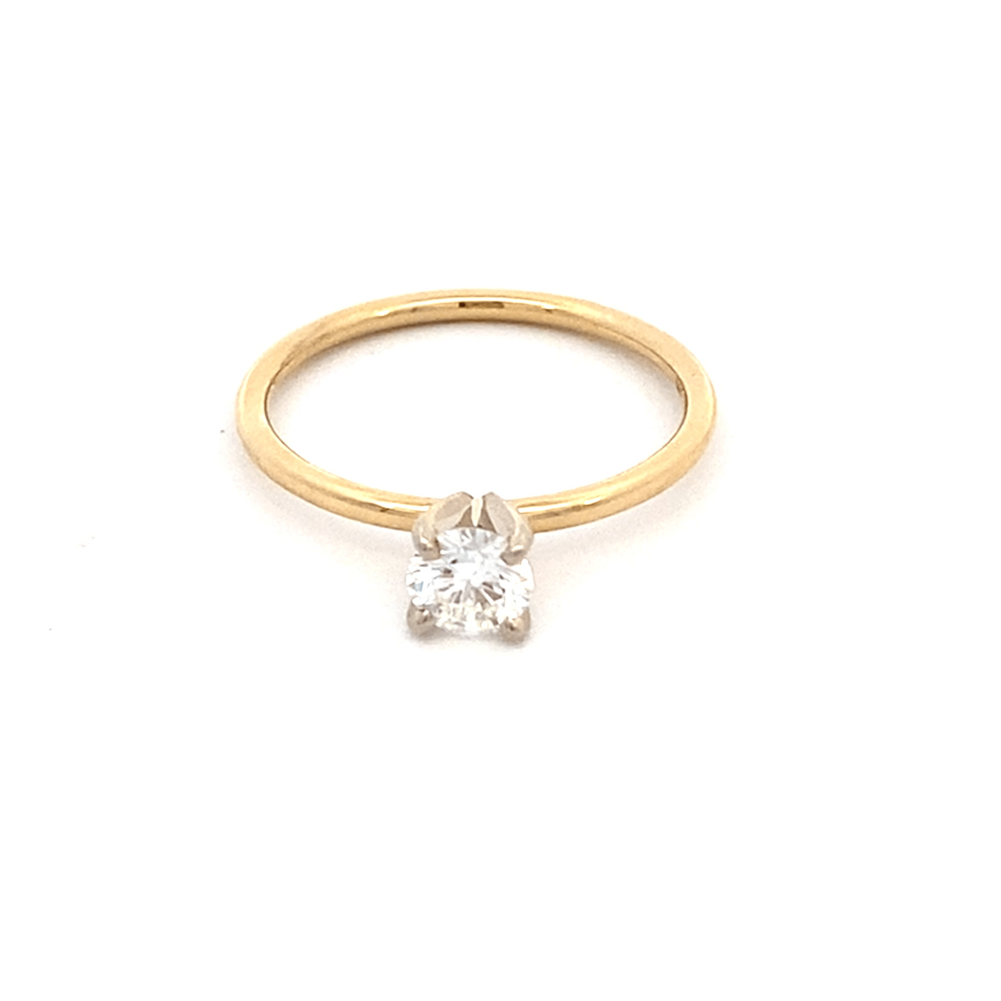 Engagement ring with 1 round diamond= 0.42ct 14kt yellow gold - Gaines Jewelers