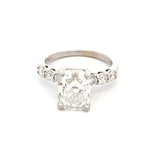 Engagement ring with lab grown cushion diamond=3.42ct, 6 side diamonds=.43ct - Gaines Jewelers