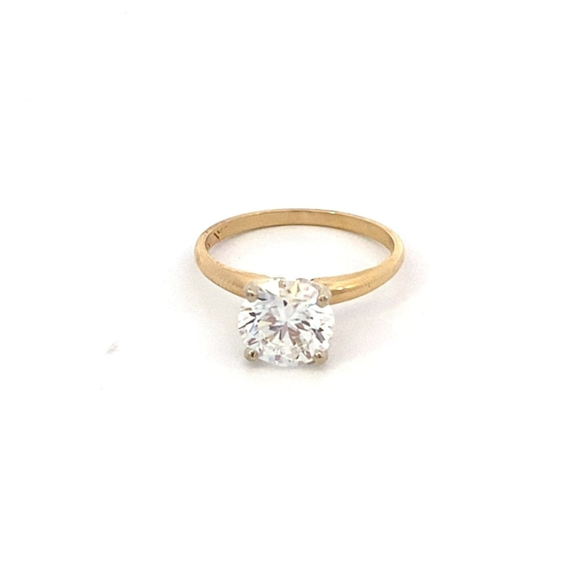 Engagement ring with round lab diamond=2.08ct 14kt yellow gold - Gaines Jewelers
