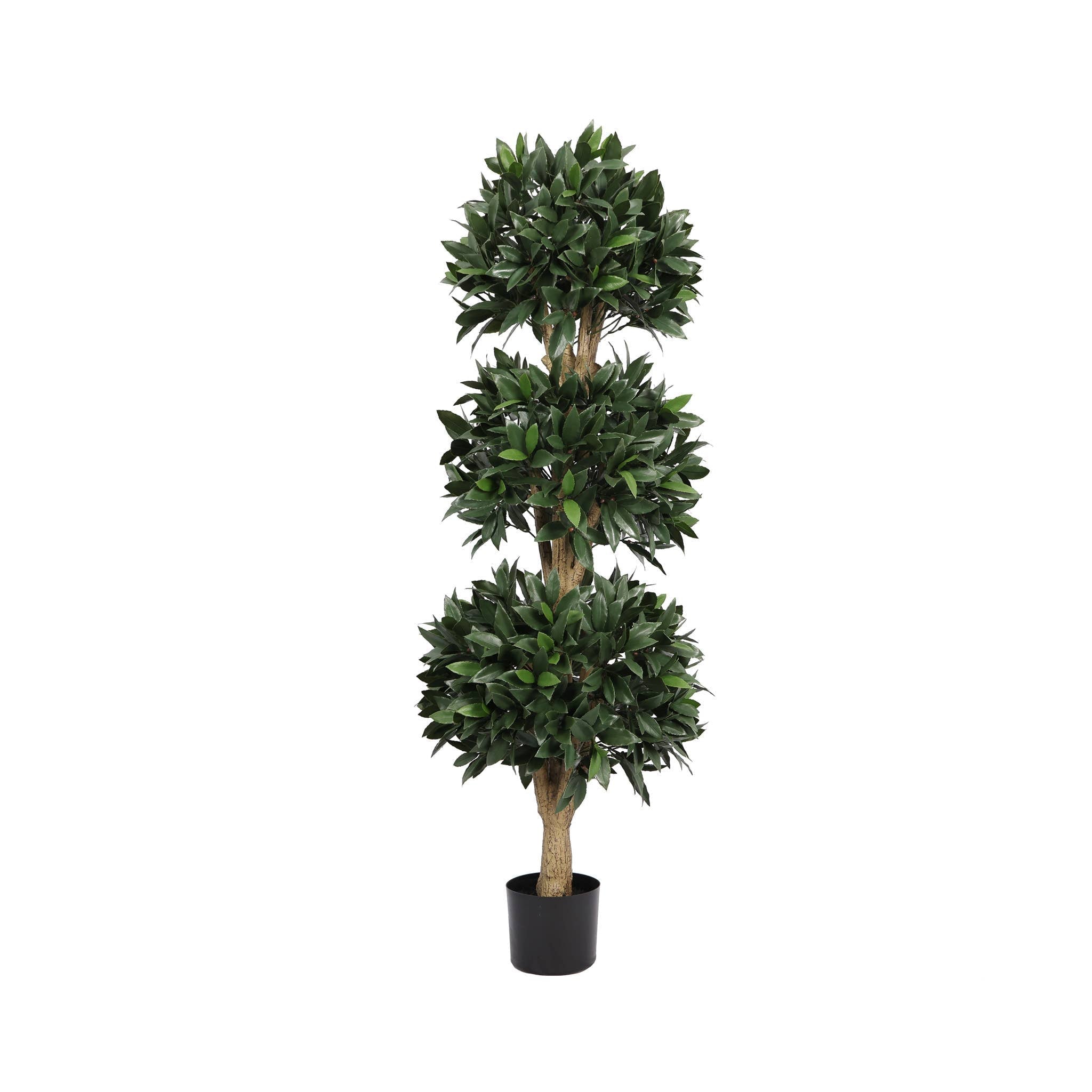 Everlux Bay Laurel Triple Ball UV Topiary - 60 Inch - Mills Floral Company - Gaines Jewelers