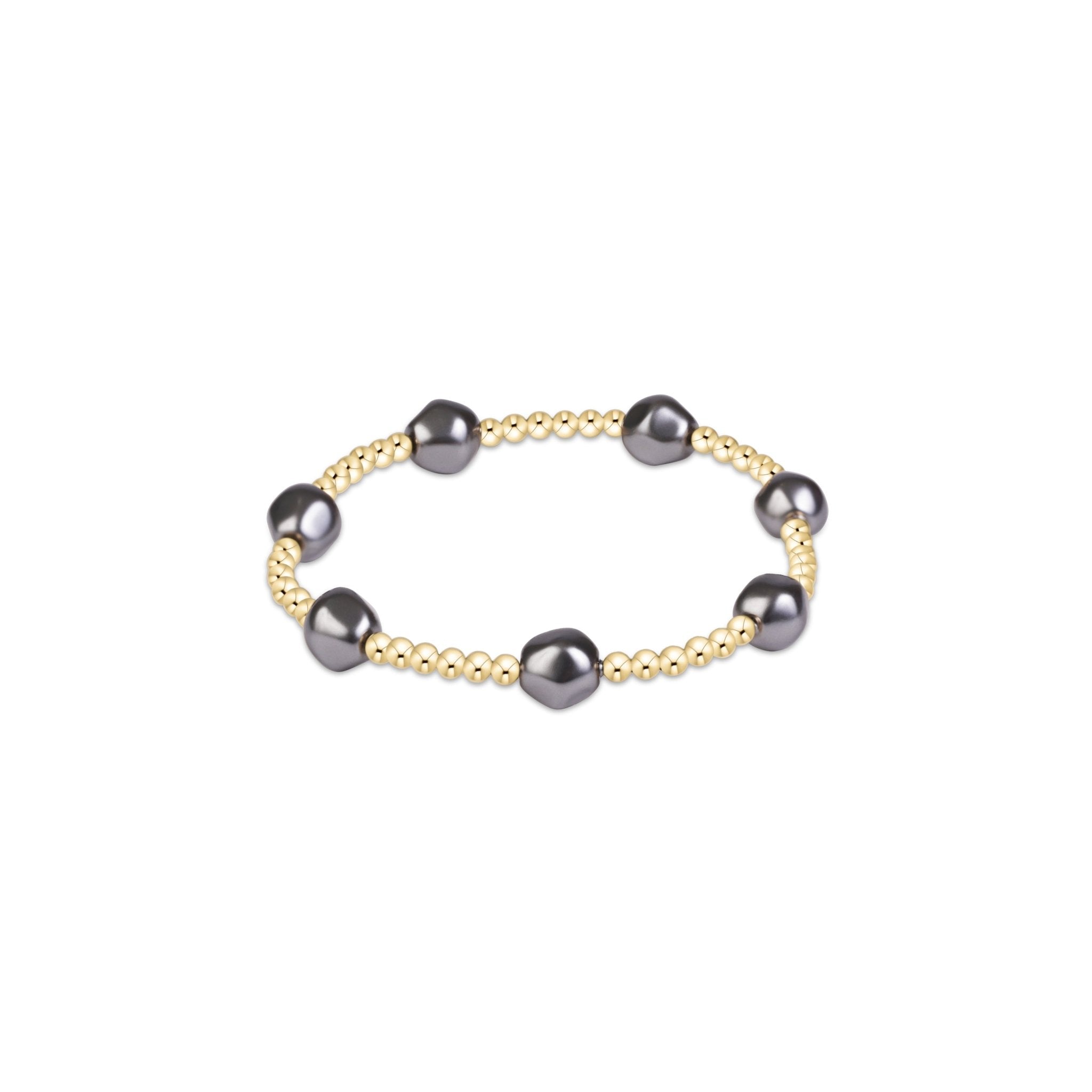 Extends Admire Pearl Dark Grey 3mm Gold Bracelet - Enewton - Gaines Jewelers