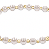 extends Classic Grateful Pattern 4mm Bead Bracelet - Pearl - enewton - Gaines Jewelers