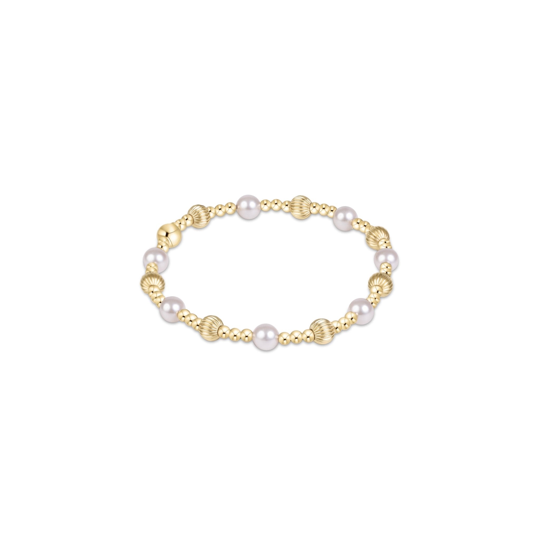 Extends Dignity Sincerity Gold 5mm Bracelet - Pearl - enewton - Gaines Jewelers