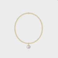 Extends Gold 2mm Bracelet - Classic Pearl 10mm Charm - enewton - Gaines Jewelers