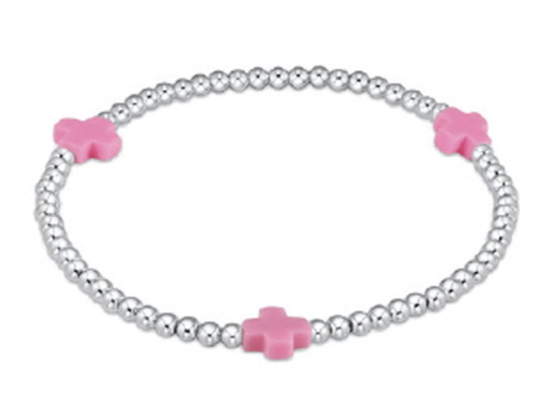 extends signature cross sterling 3mm bead bracelet - enewton Pink - Gaines Jewelers