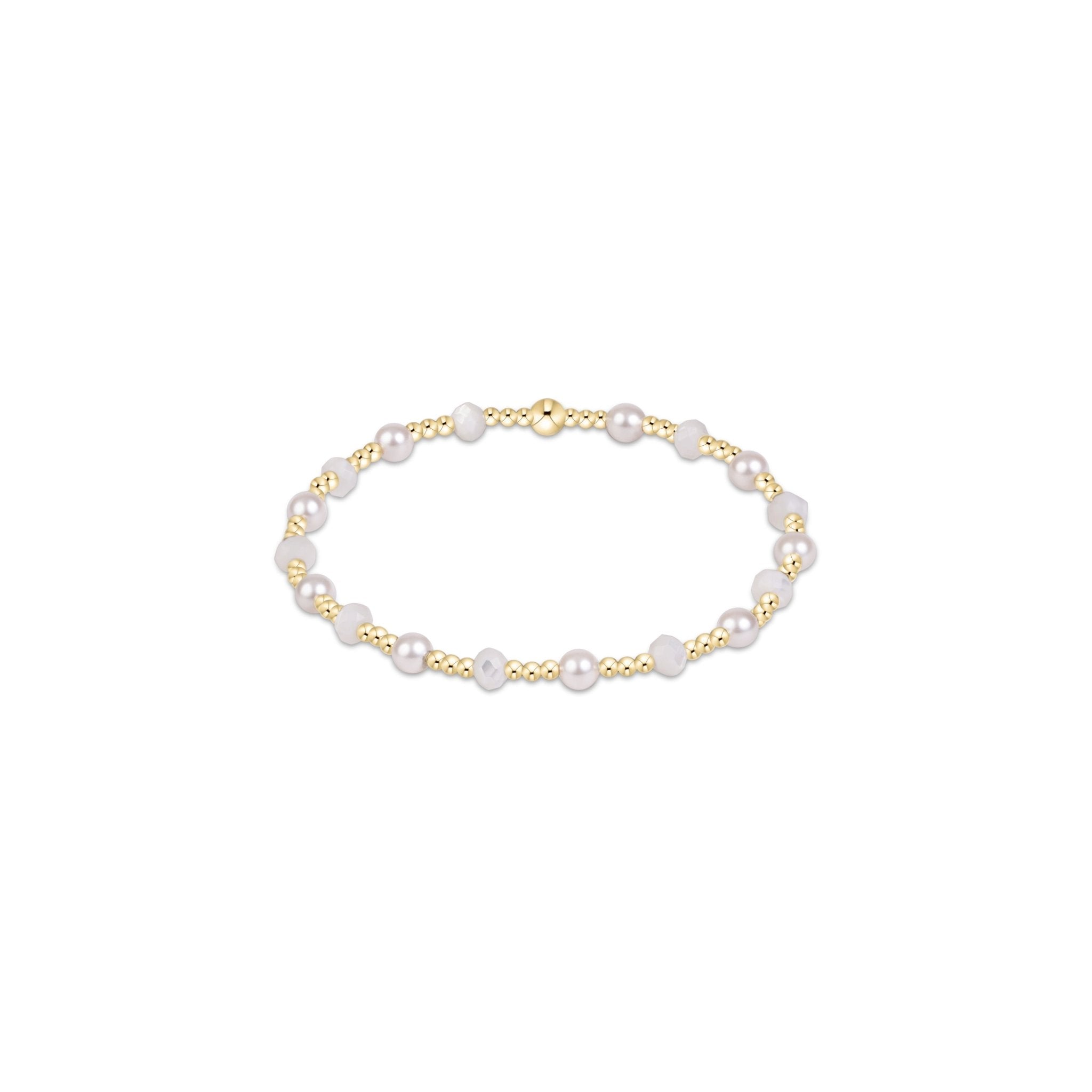 Extends Sincerity Gemstone & Pearl 4mm Bracelet - Mother Of Pearl - Enewton - Gaines Jewelers