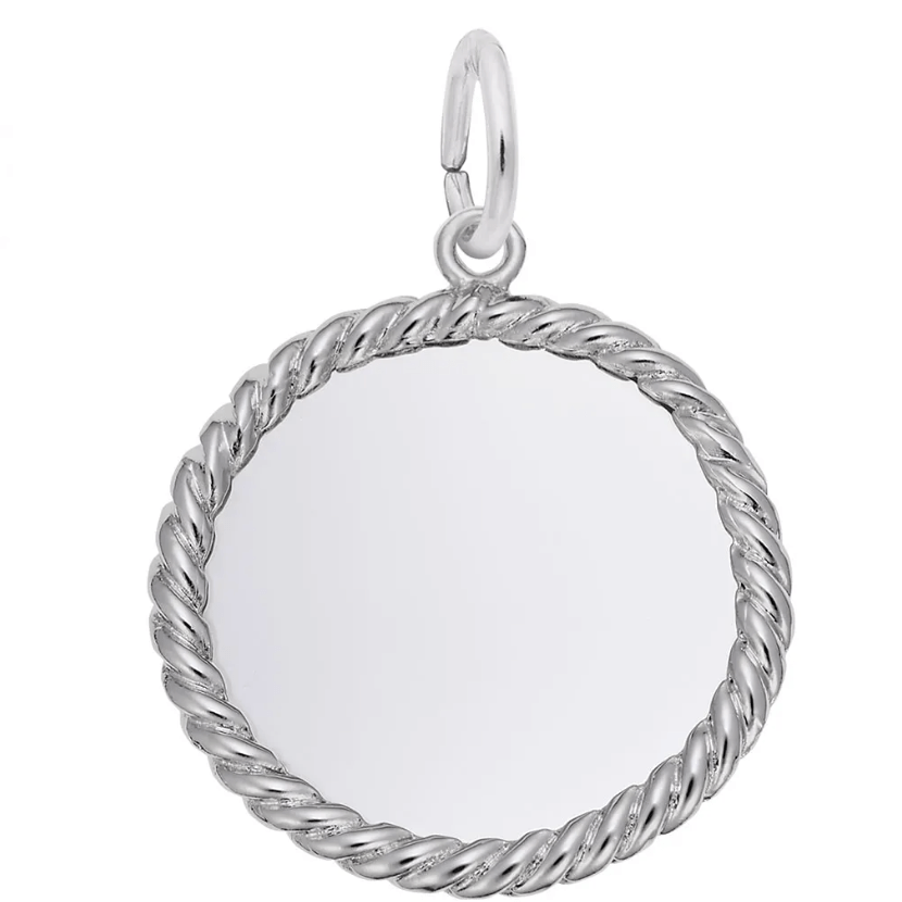 Extra Small Blank Rope Charm - Sterling Silver - Rembrandt Charms - Gaines Jewelers
