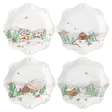 Berry & Thread North Pole Scalloped Dessert/Salad Plate Assorted Set of 4 - Juliska