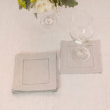 Fennco Styles - Beige Classic Hemstitch Linen Blend 6 - Inch Napkin Coaster - Gaines Jewelers