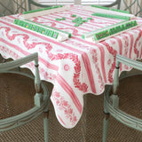 Fenwick Fields - WHOLESALE Scalloped Square Table Topper | Boxwood Garden Rose - Gaines Jewelers