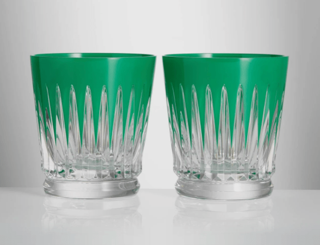 Fireworks Green Set of 2 Double Old Fashion - Waterford - Gaines Jewelers