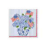 Flags and Hydrangeas Paper Cocktail Napkins - 20 Per Package - Caspari - Gaines Jewelers